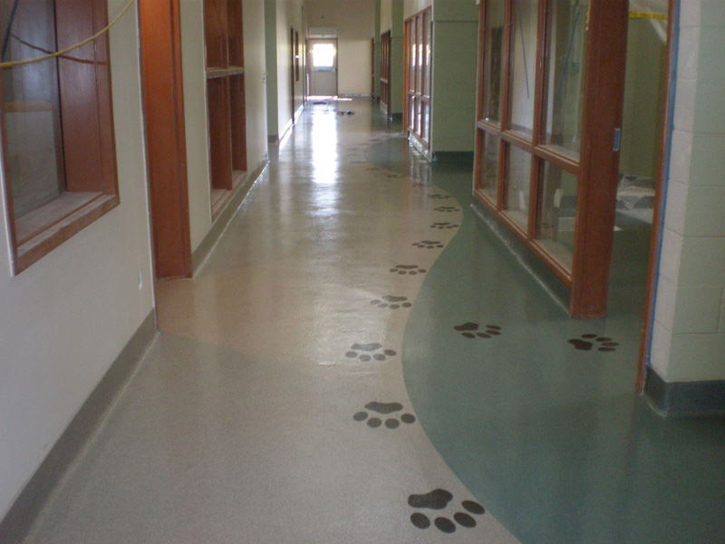 resin flooring with decals